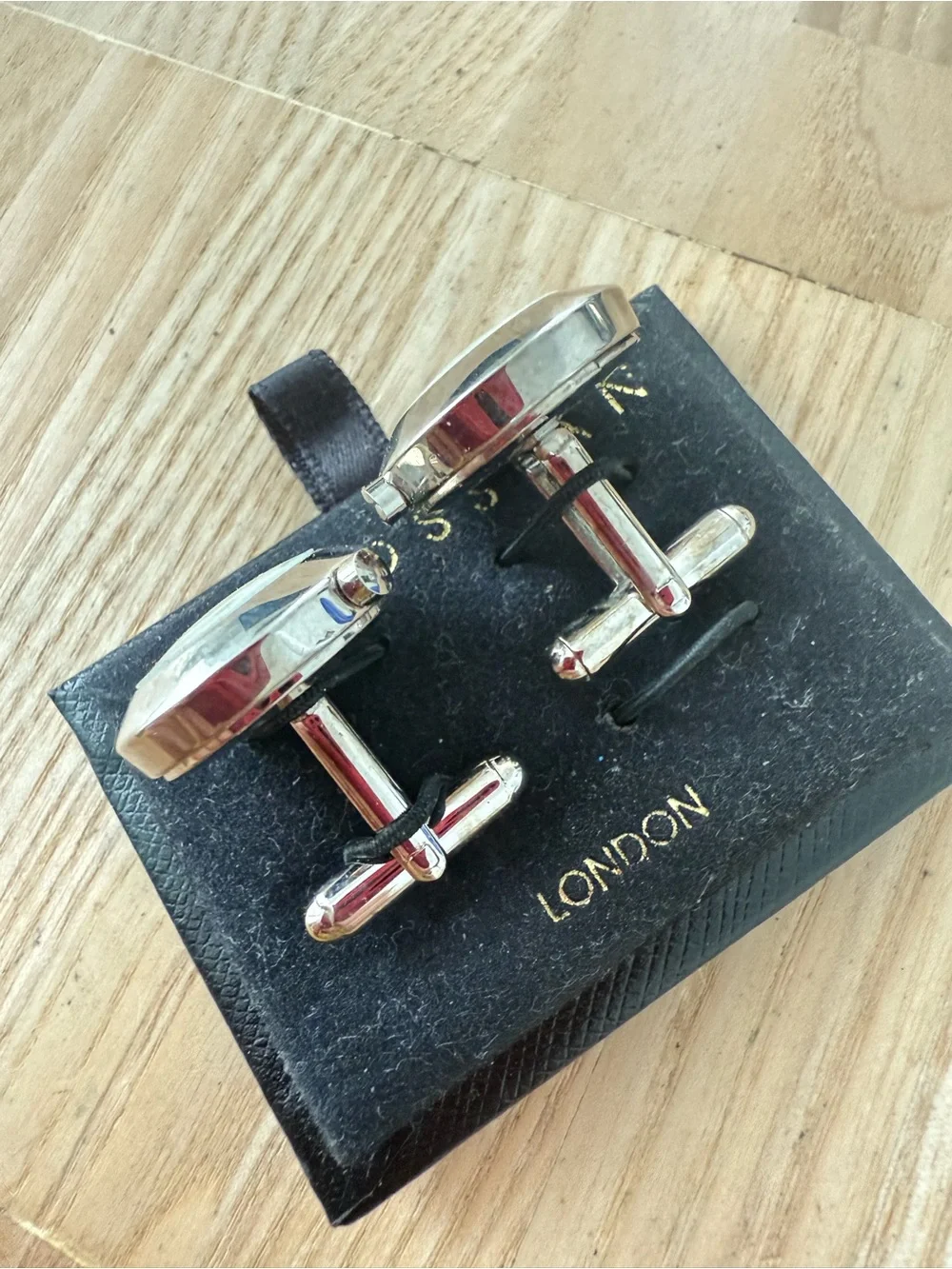 VINTAGE Tateossian silver tone watch cuff links NEW BATTERIES
